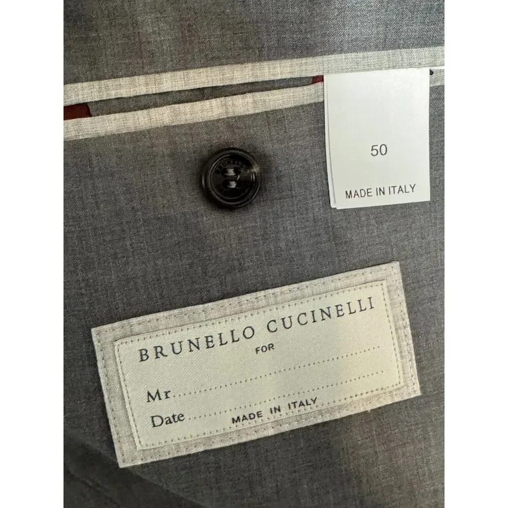 Brunello Cucinelli Gray Wool Silk Blazer Sportcoat 50R 40R EUC Unstructured